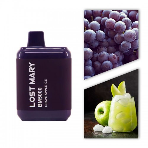 Одноразовая электронная сигарета — Lost Mary BM5000 Grape Apple Ice