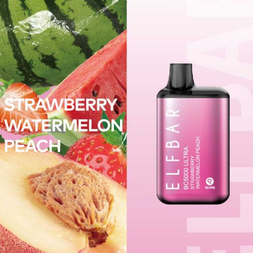 Одноразовая электронная сигарета — ELFBAR BC5000 Ultra Strawberry Watermelon Peach