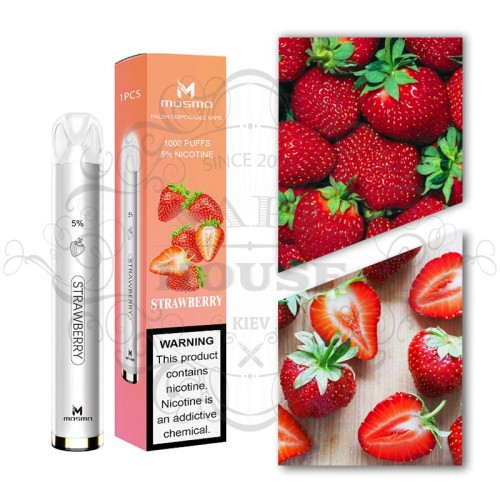 Одноразовая электронная сигарета — Mosmo Strawberry 1000 затяжек