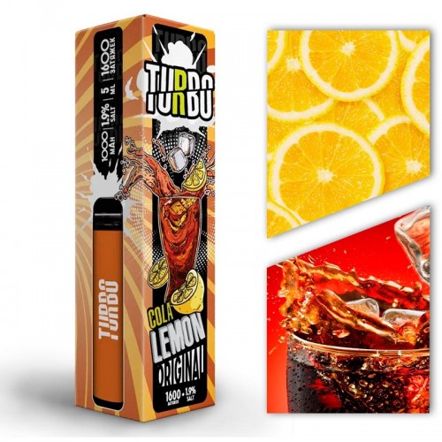 Одноразовая электронная сигарета — Turbo - Cola Lemon 1600 затяжек