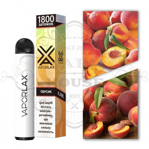 Одноразовая электронная сигарета — Vaporlax Peach 1800